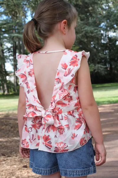 Réalisation du patron de couture le top Isaure (enfant) de Cha’ coud