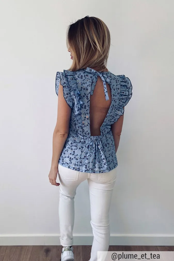 Réalisation du patron de couture le top Mona de Cha’ coud