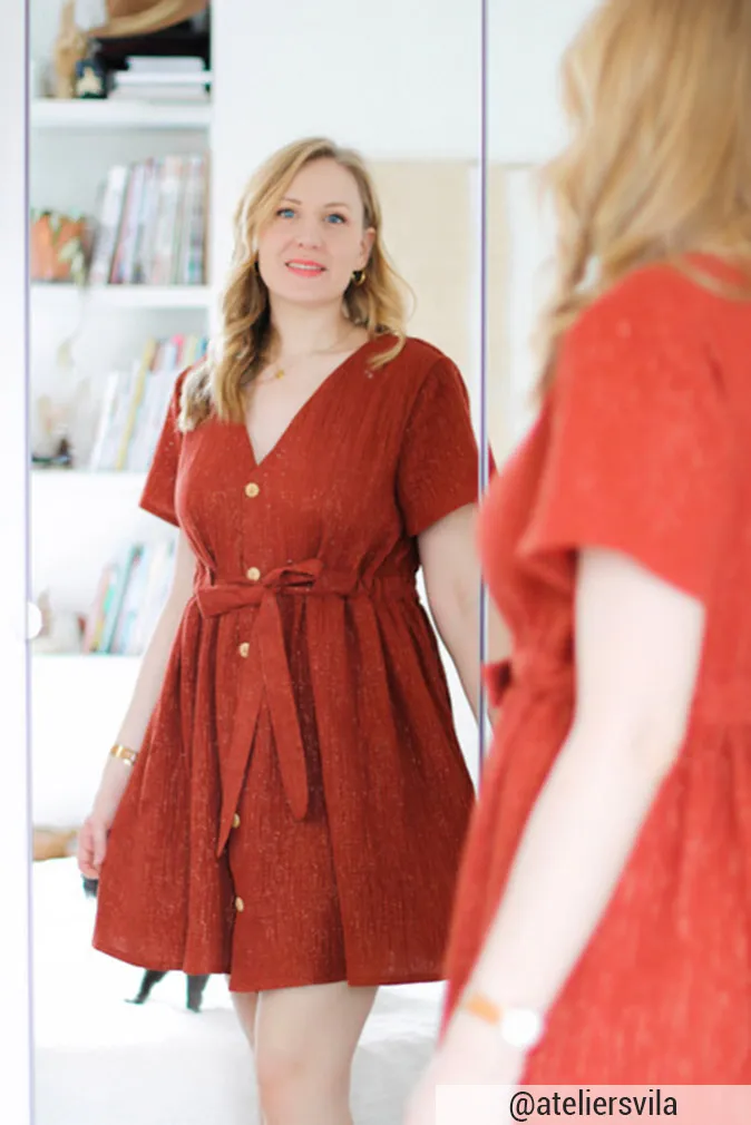 Réalisation du patron de couture la robe Katy de Cha’ coud