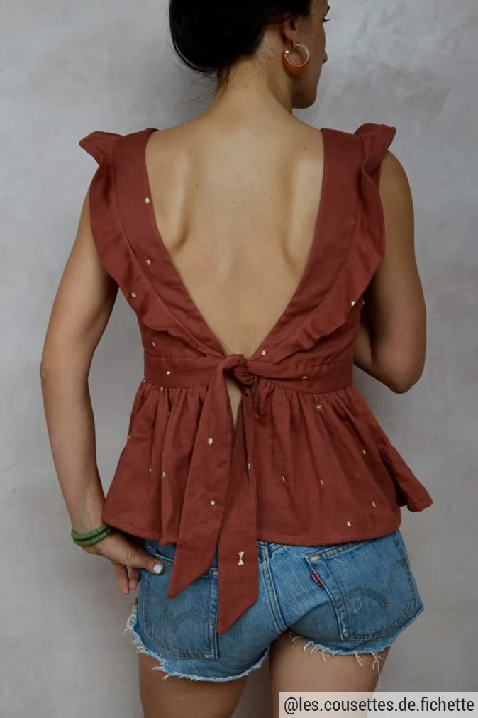 Réalisation du patron de couture du top Isaure de Cha’ coud