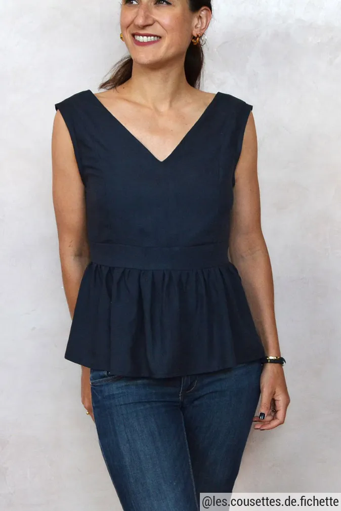 Réalisation du patron de couture du top Isaure de Cha’ coud