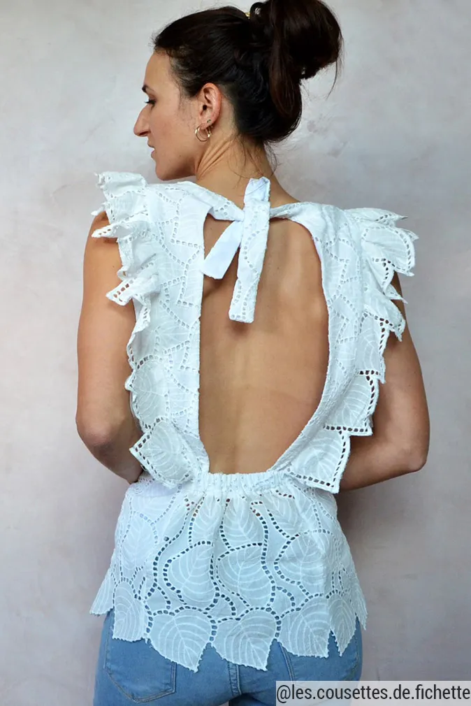 Réalisation du patron de couture le top Mona de Cha’ coud