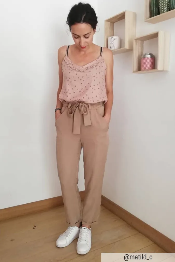 Réalisation du patron de couture du pantalon Sophie de Cha’ coud