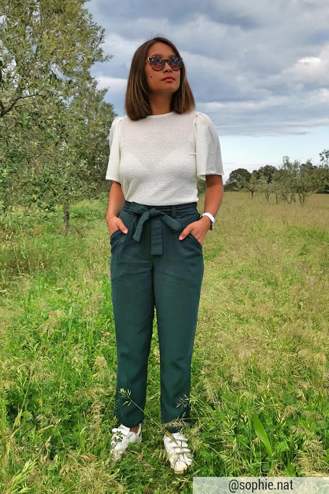 Réalisation du patron de couture le pantalon sophie de Cha’ coud