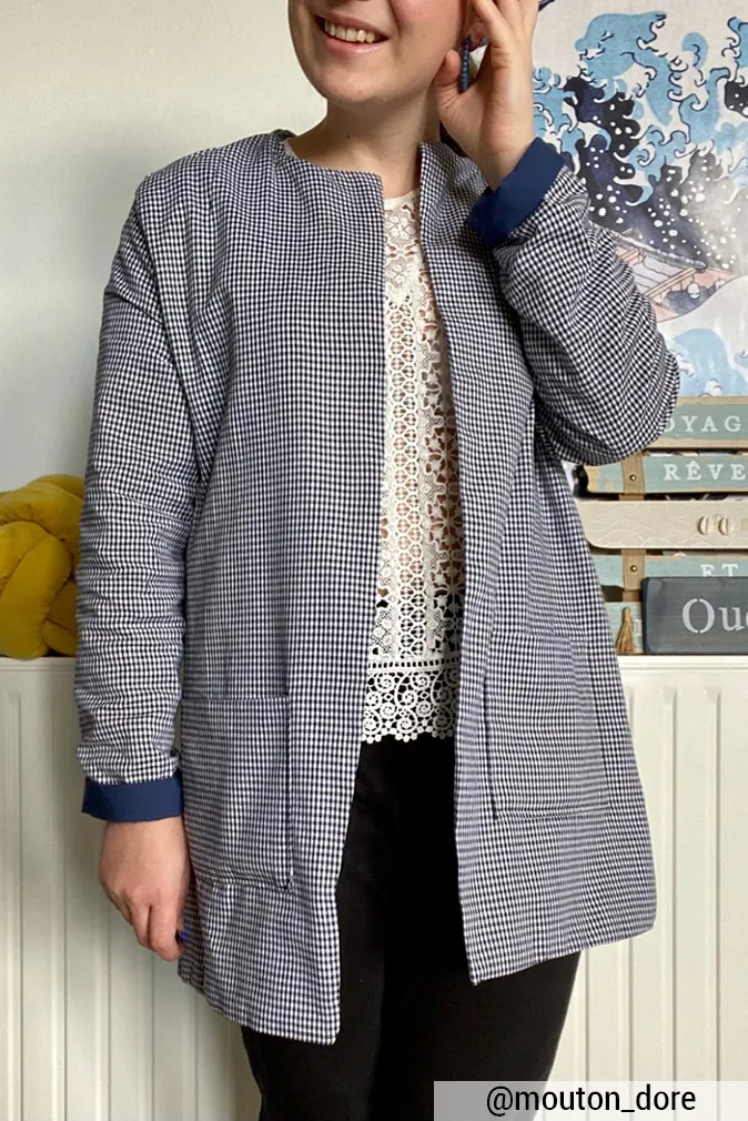 Réalisation du patron de couture de la veste Veïa de Cha' coud