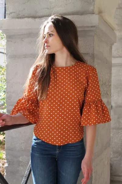 Réalisation du patron de couture de la blouse Zora de Cha' coud
