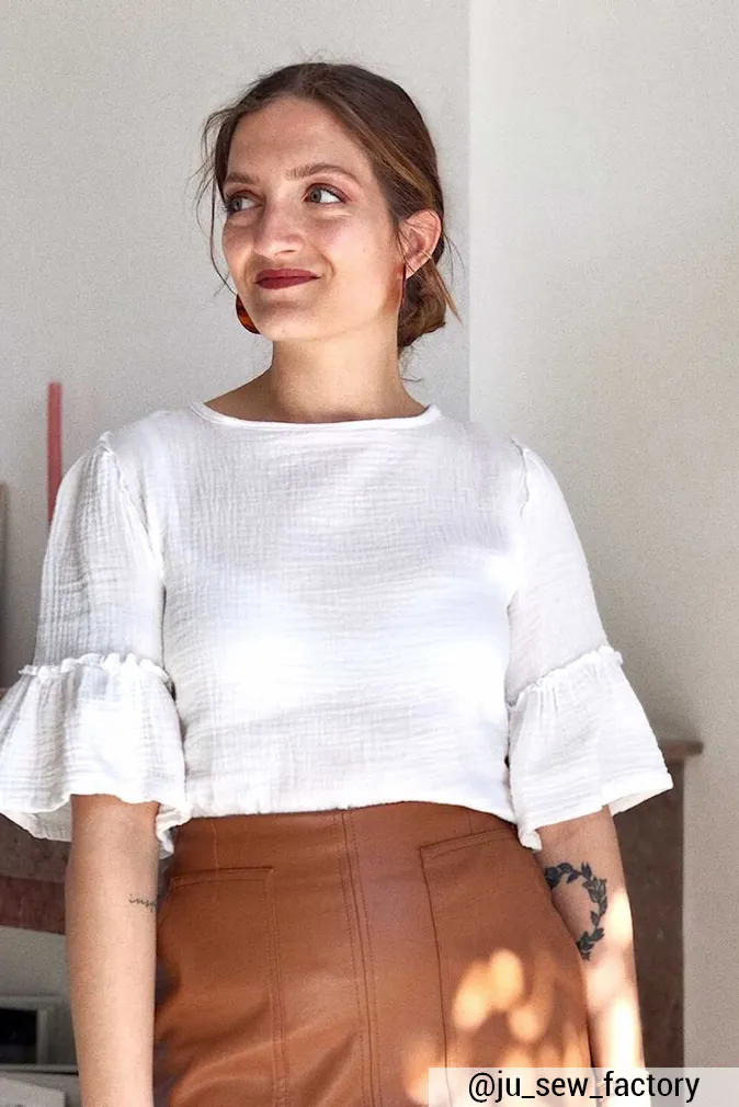 Réalisation du patron de couture de la blouse Zora de Cha' coud