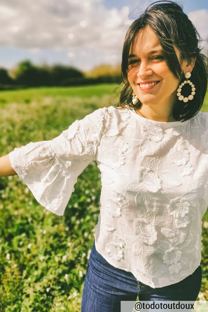Réalisation du patron de couture de la blouse Zora de Cha' coud