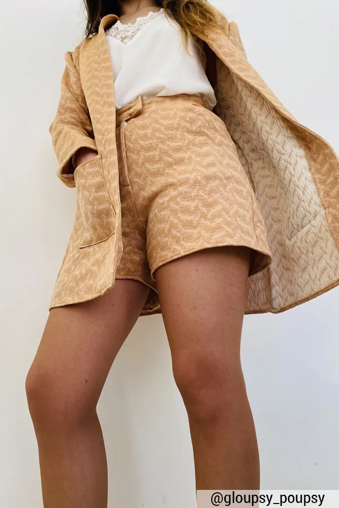 Réalisation du patron de couture de la veste Veïa et le short Ema de Cha' coud