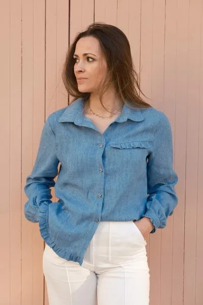 Réalisation du patron de couture de la chemise Carmen de Cha' coud