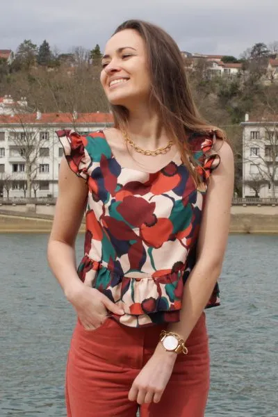 Réalisation du patron de couture du top Solène de Cha' coud