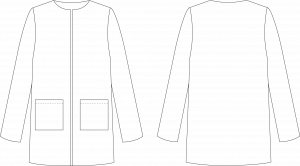 Dessin technique du patron de couture de la veste Veïa de Cha' coud