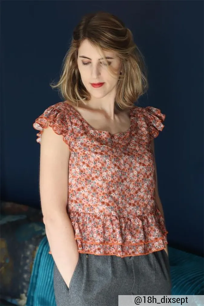 Réalisation du patron de couture du top Solène de Cha' coud