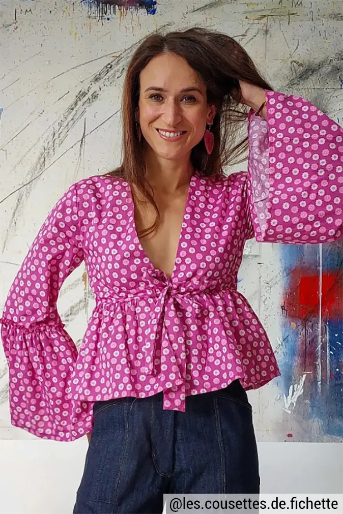 Réalisation du patron de couture de la blouse Zélie de Cha' coud