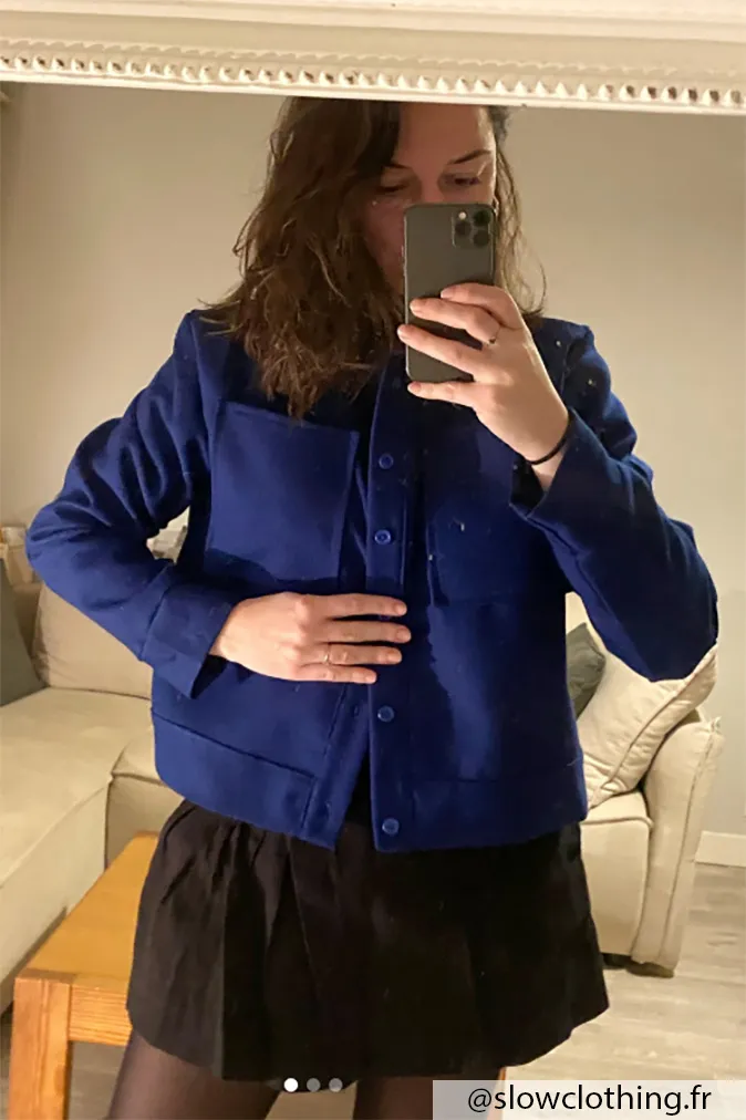 Réalisation du patron de couture de la veste clarence de Cha' coud