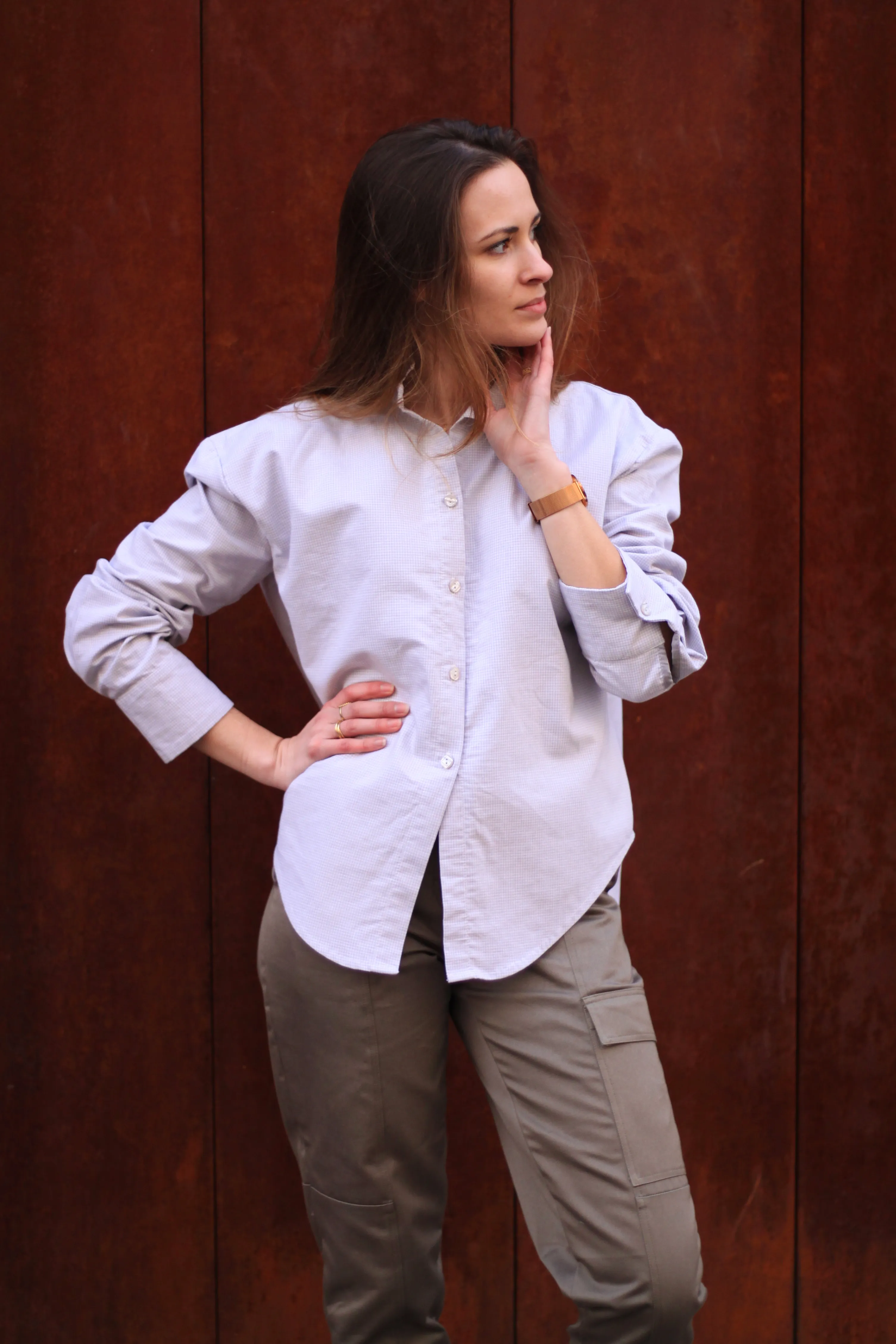 Réalisation du patron de couture de la chemise sanaé de Cha' coud patron chemise oversize patron chemise col volant