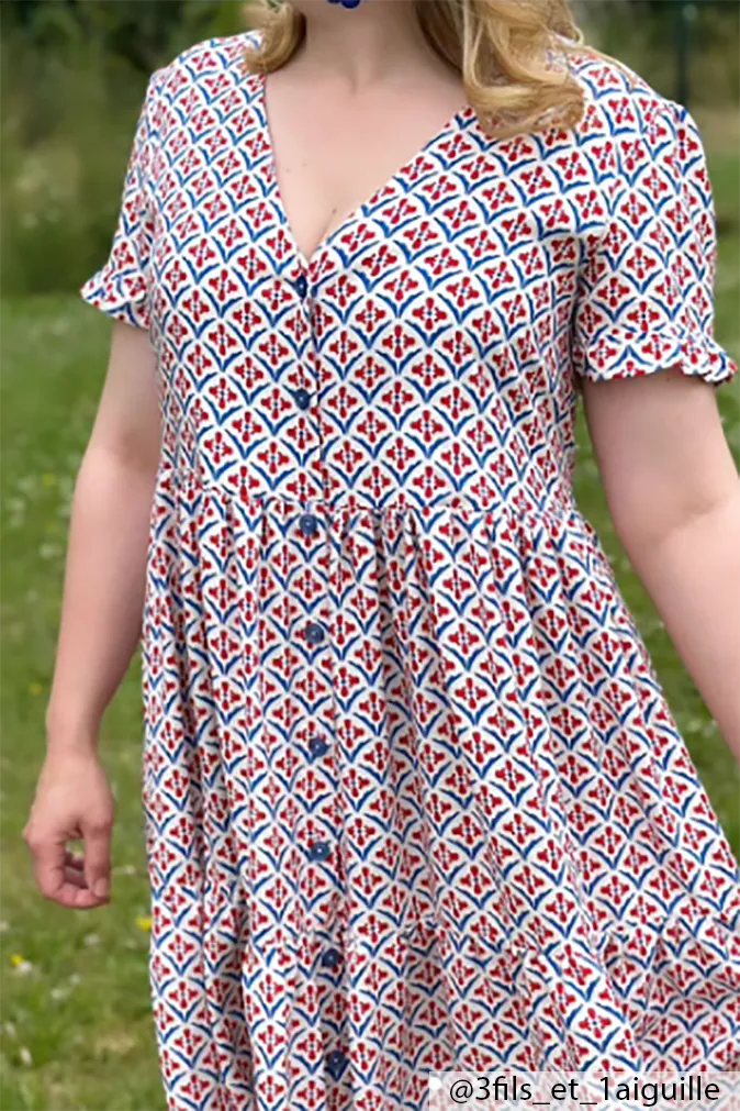 Réalisation du patron de couture de la robe charlotte de Cha' coud