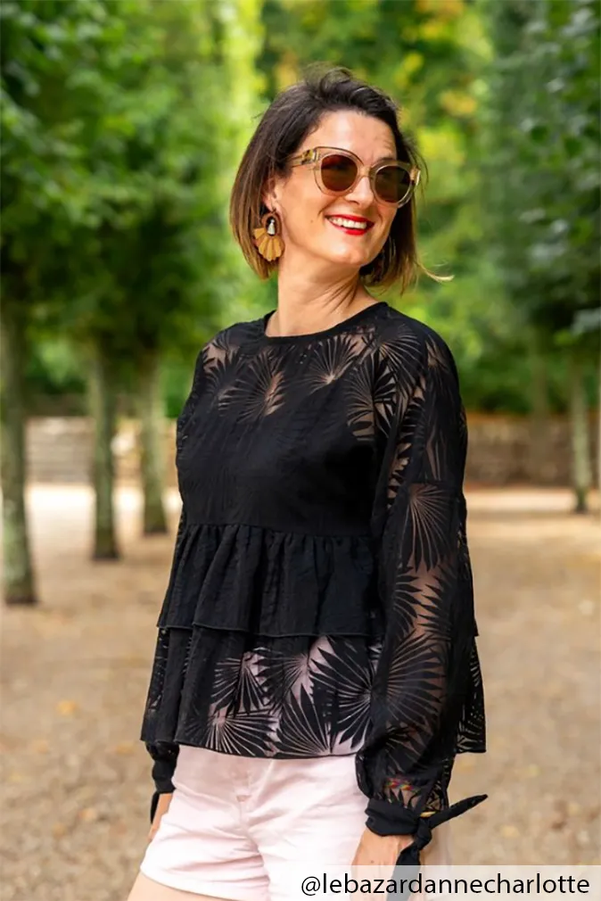 Réalisation du patron de couture de la blouse Lehoïa de Cha' coud