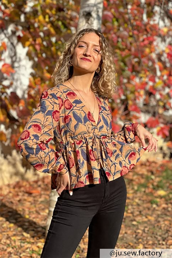 Réalisation du patron de couture de la blouse zélie de Cha' coud