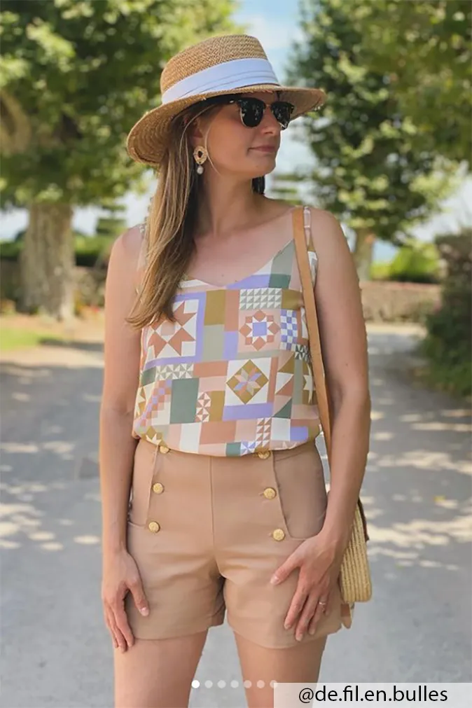 Réalisation du patron de couture du short iris de Cha' coud