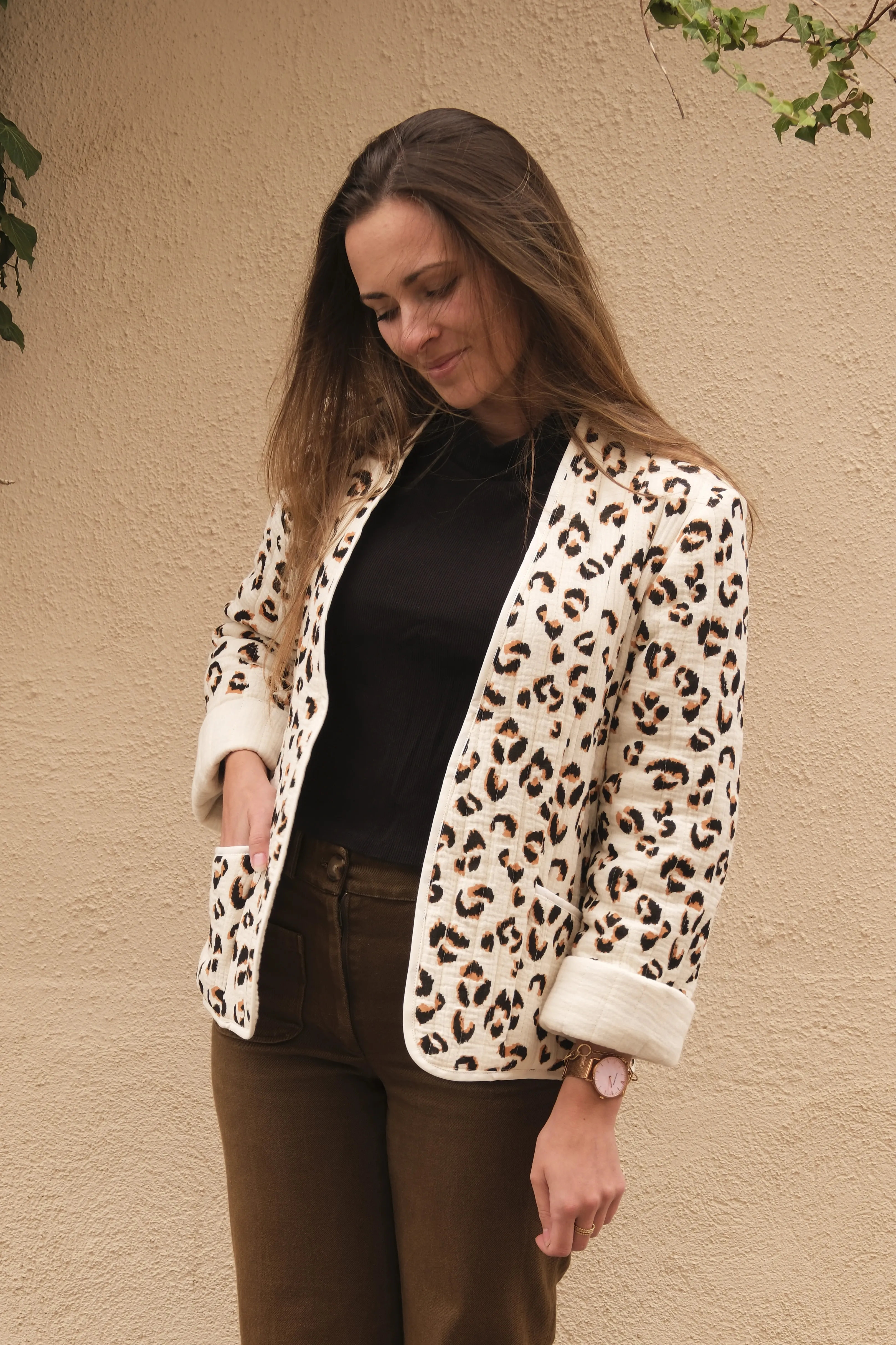 Réalisation - couture - Siloé - patron de couture - veste Siloé - patron veste matelassé - patron veste oversize - matelassé léopart - patron débutant