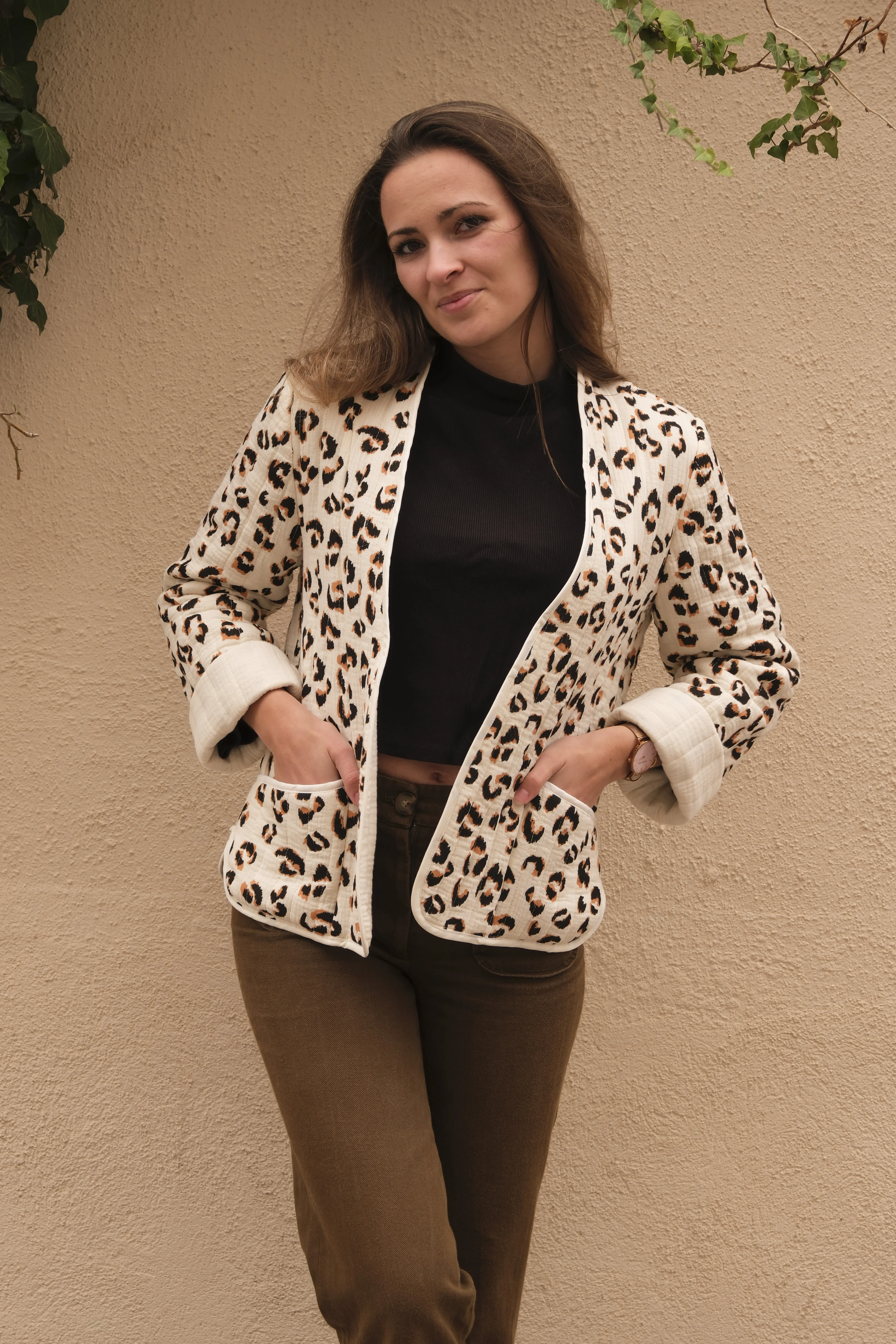 Réalisation - couture - Siloé - patron de couture - veste Siloé - patron veste matelassé - patron veste oversize - matelassé léopart - patron débutant