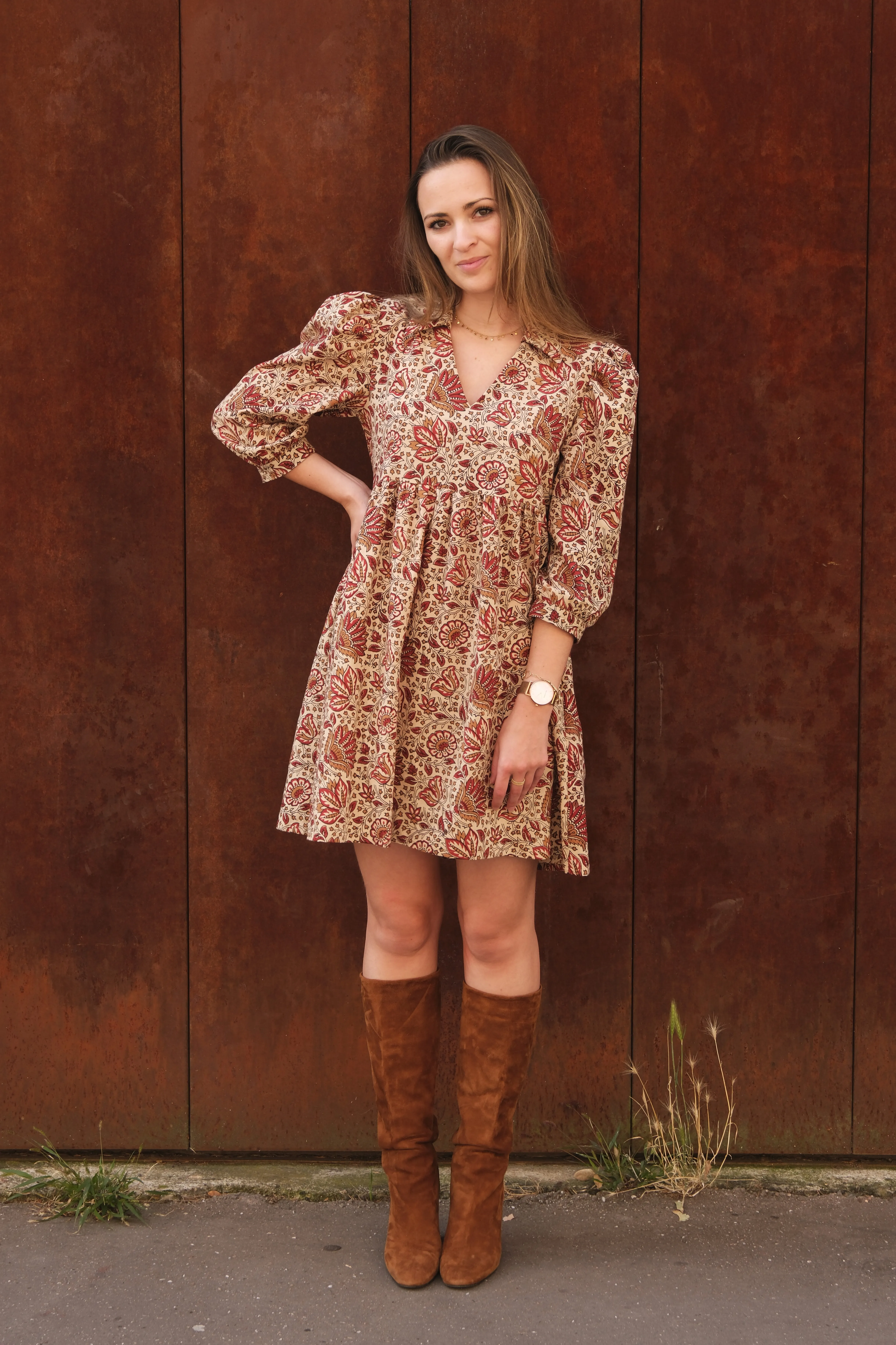robe lison - Cha' coud - couture débutant - patron couture facile - patron robe fronces - patron robe automne - patron robe Lison - robe coton indien - made in tissus