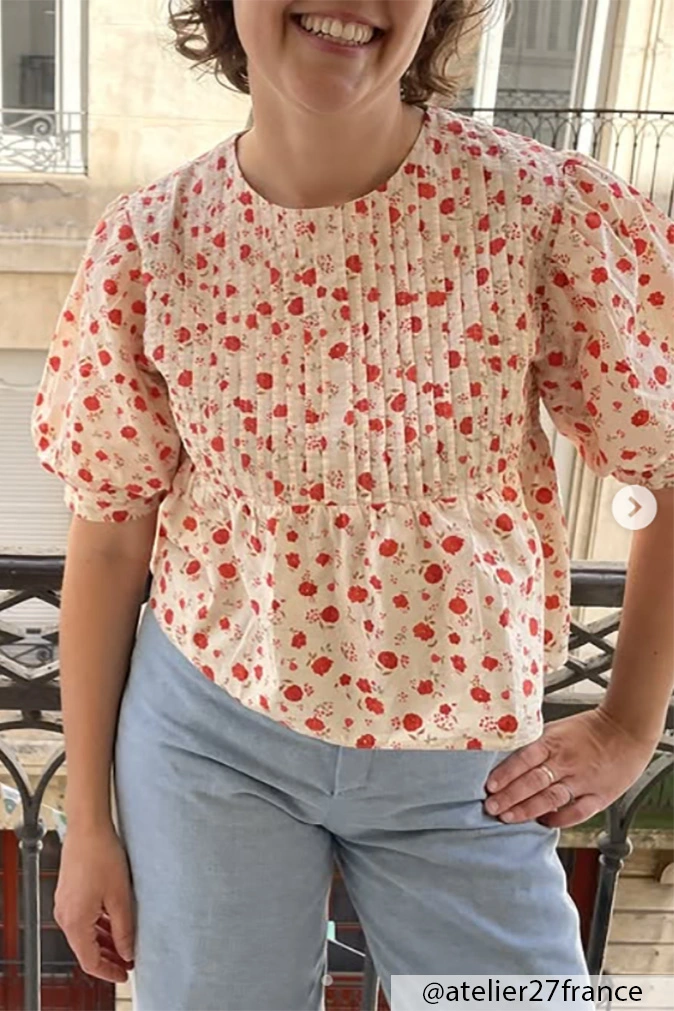 Réalisation du patron de couture de la blouse Ellie de cha' coud